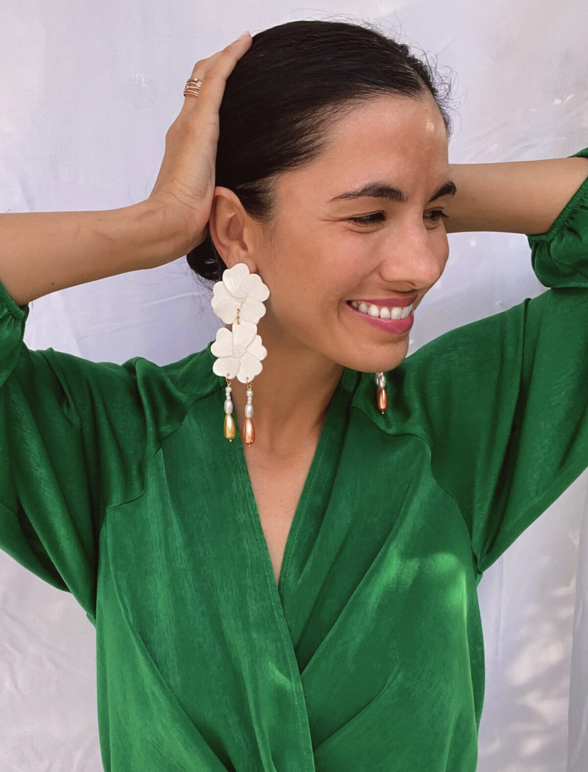 White Floral earrings 9