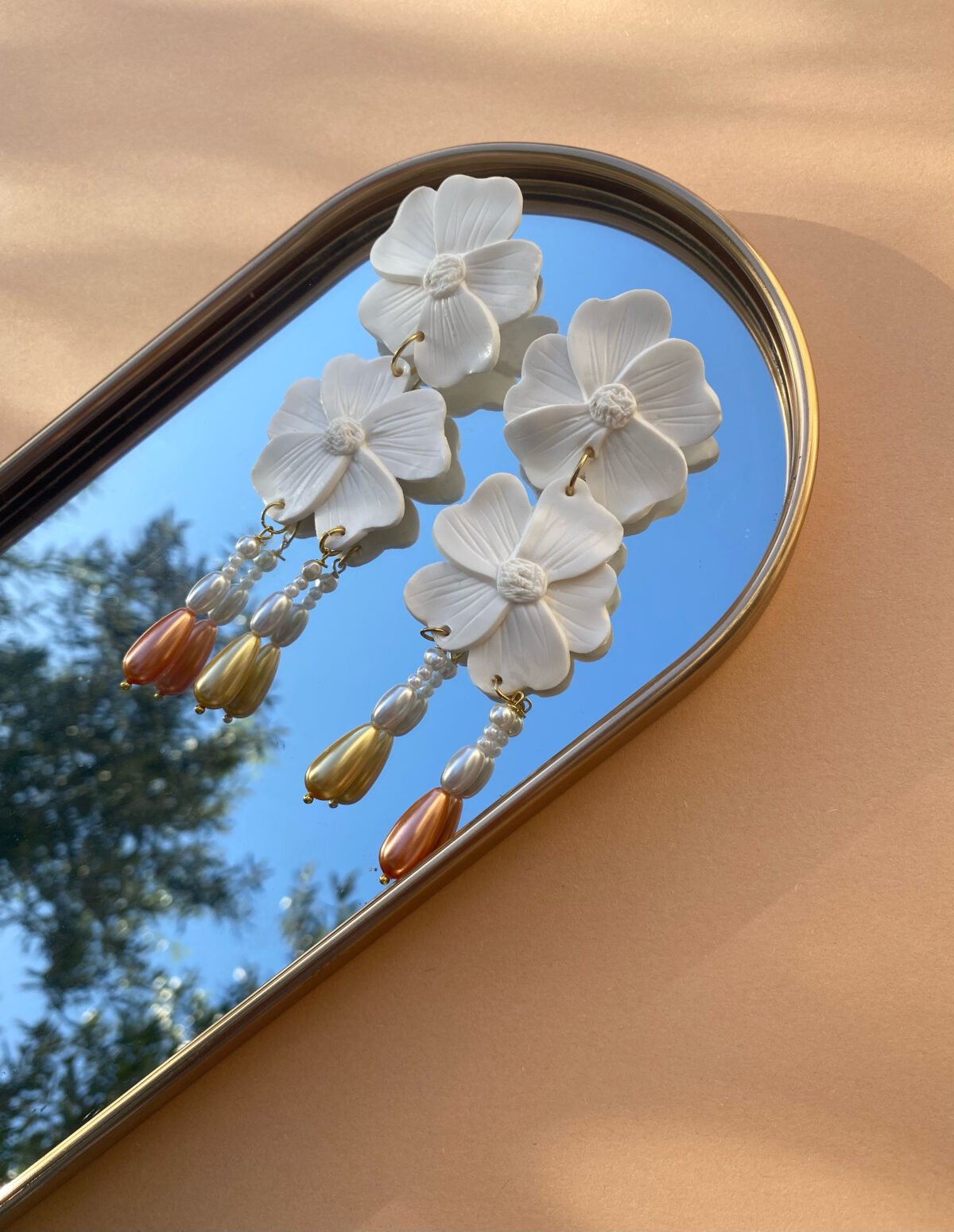 White Floral earrings 10