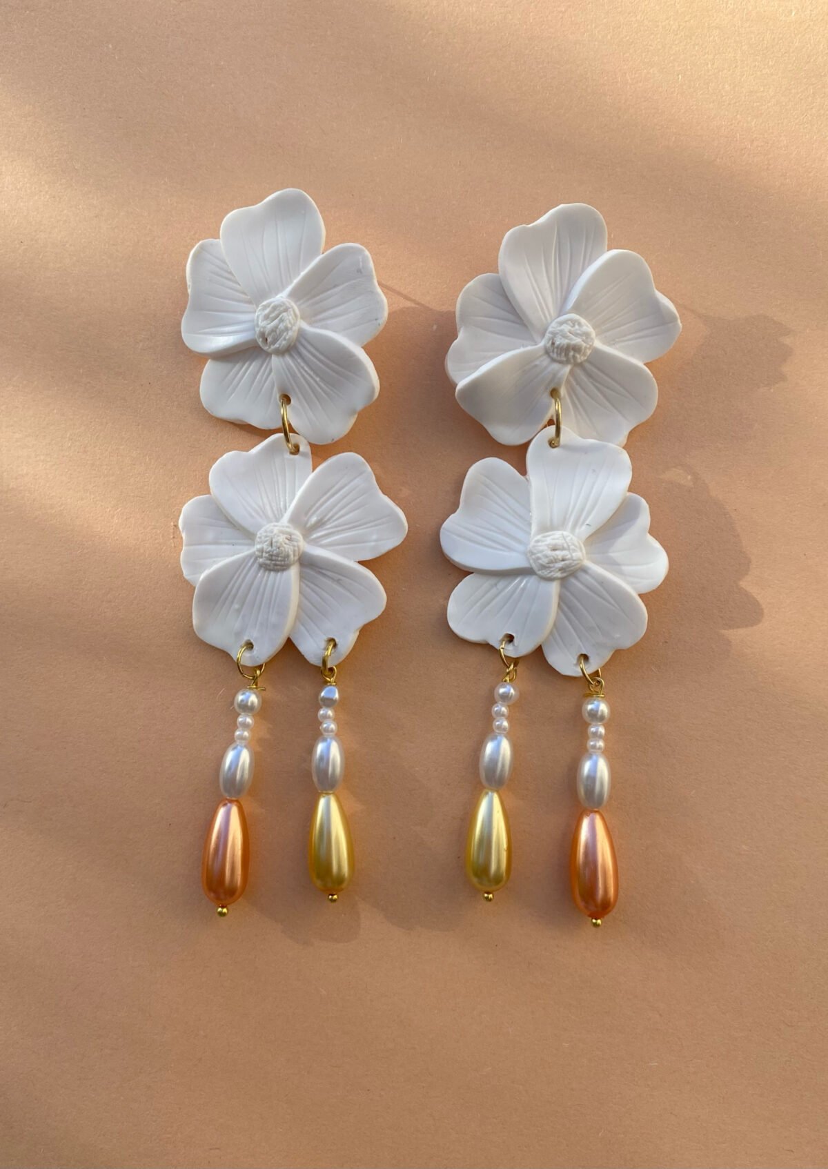 White Floral earrings 7