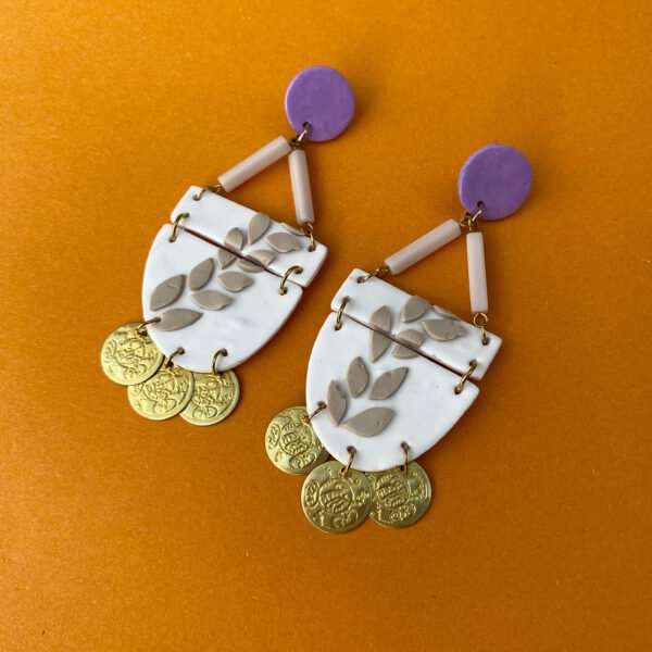 Clay currency earrings