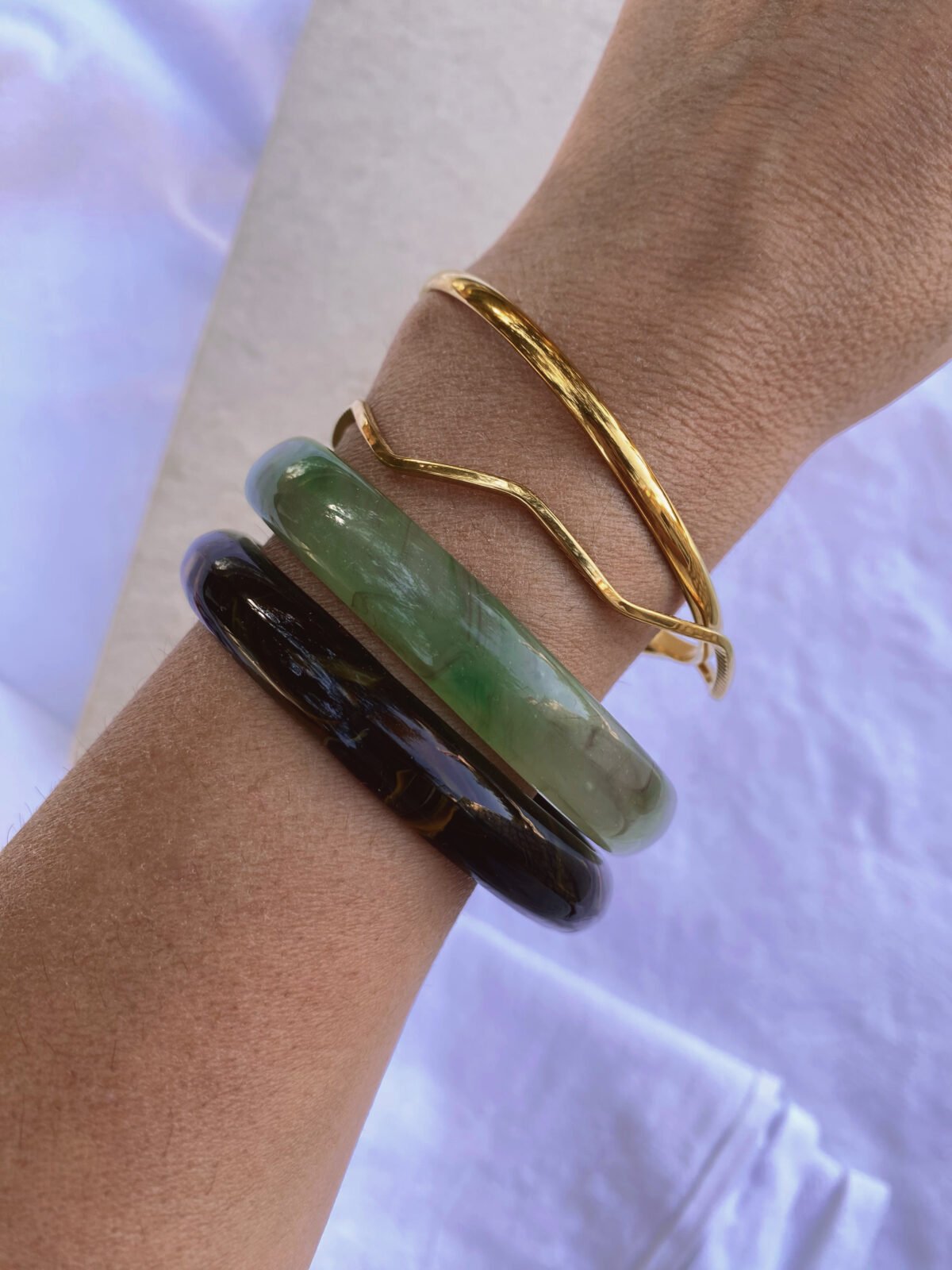 Green Glass bracelet 8