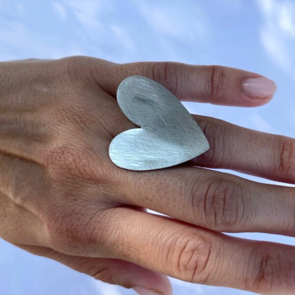 Bold Heart silver ring