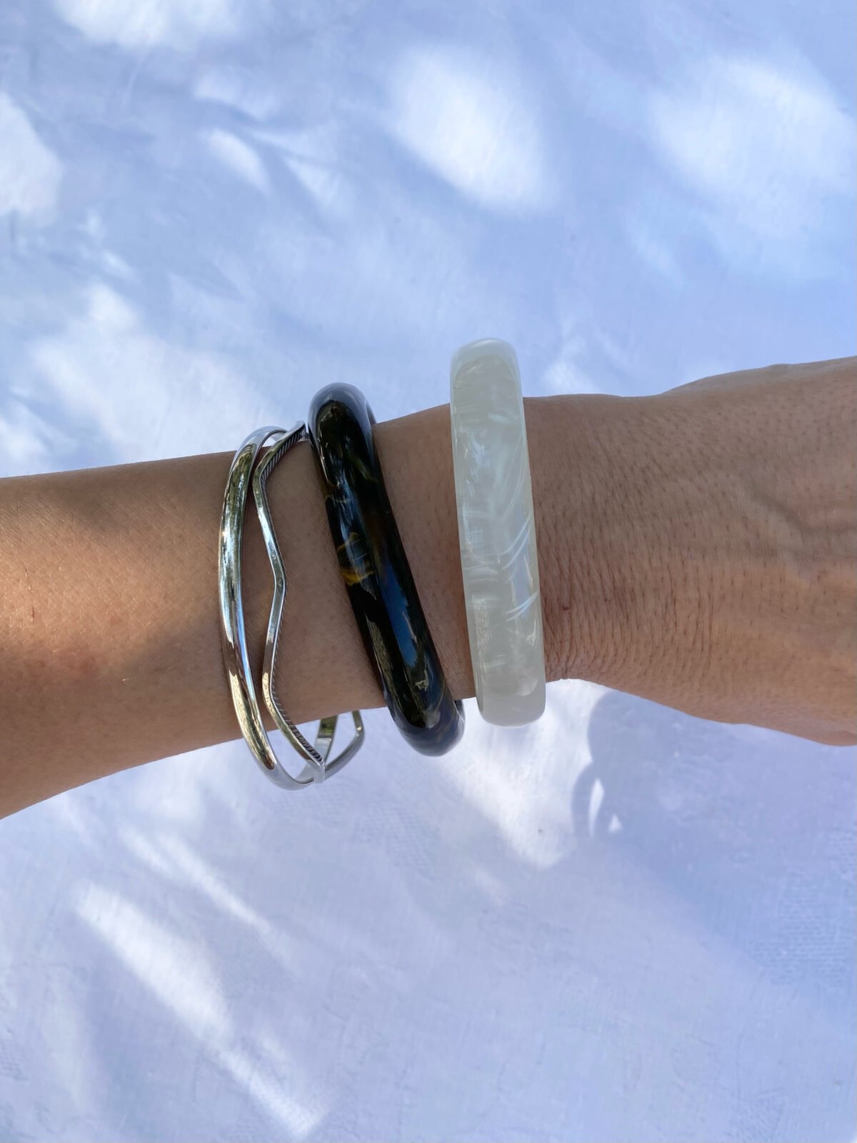 White Glass bracelet 10