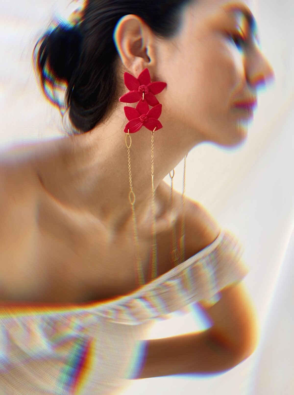 Red Blossom earrings 6