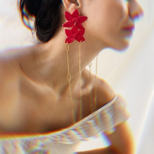 Red Blossom earrings