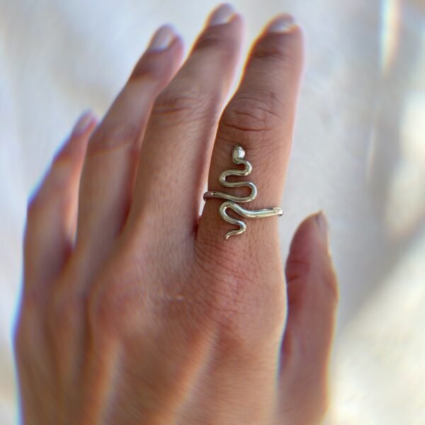 Snake silver ring