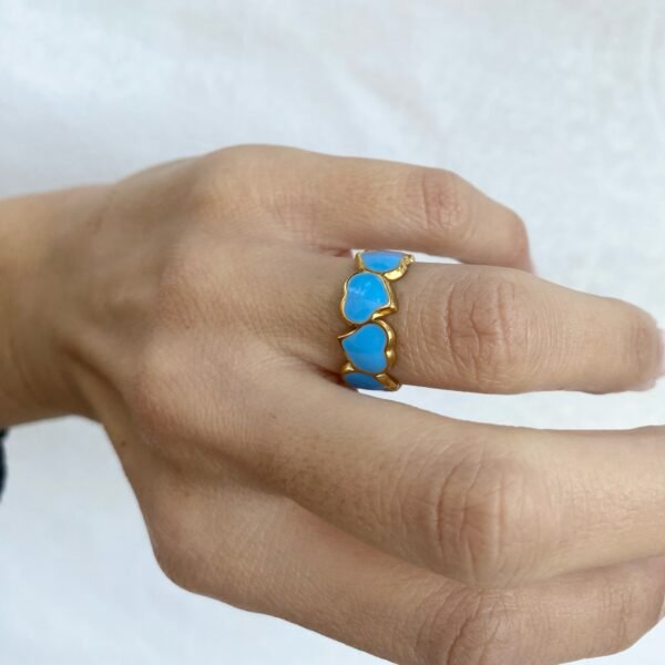 Blue Hearts ring