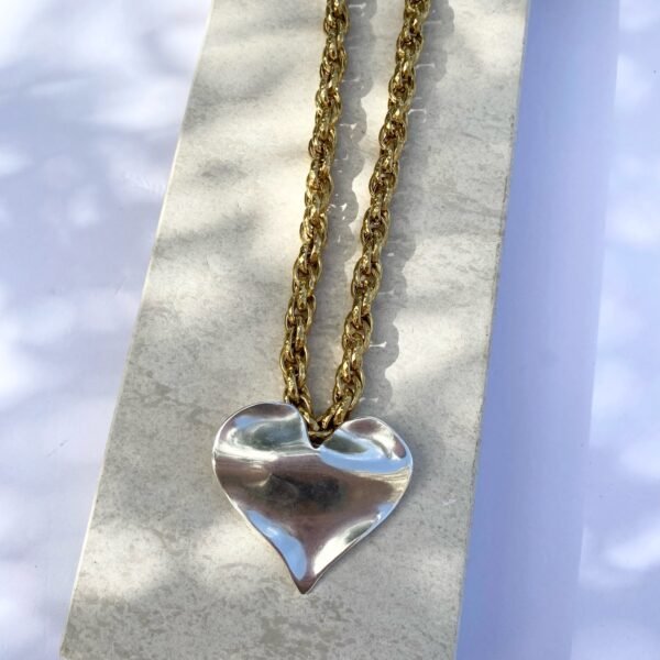 Gold and Silver Big Heart necklace